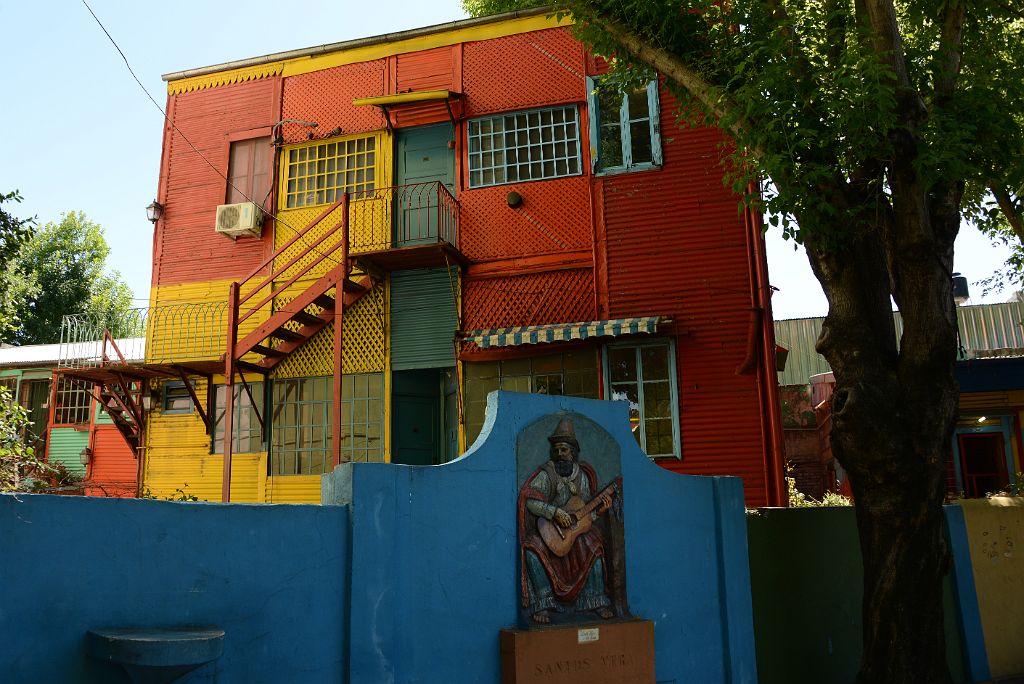 17 Relief Of Santos Vega by Luis Perlotti With Colourful House Behind Caminito La Boca Buenos Aires